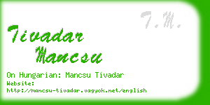 tivadar mancsu business card